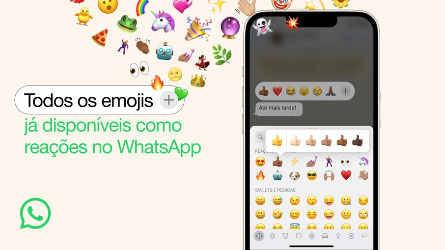 Todos os emojis são liberados como reações no WhatsApp