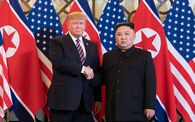 O presidente do EUA, Donald Trump e  o líder da Coreia do Norte Kim Jong-un não chegaram a  um acordo no Vietnã