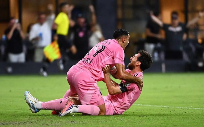 Messi comemora marca pelo Inter Miami