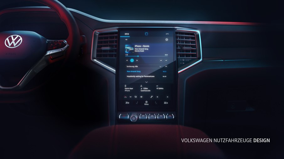 A VW Amarok 2023 terá novo sistema de infoentretenimento semelhante ao da Tesla entre as novidades