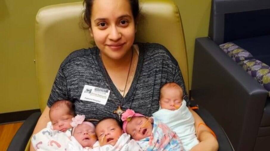 Brenda Raymundo moradora do estado do Texas foi mãe de 5 crianças 