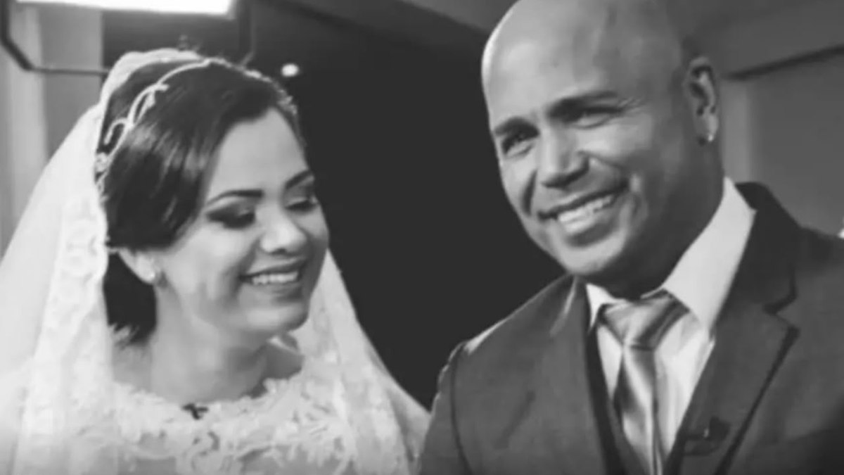 Rick no casamento da filha, Mônica Nascimento