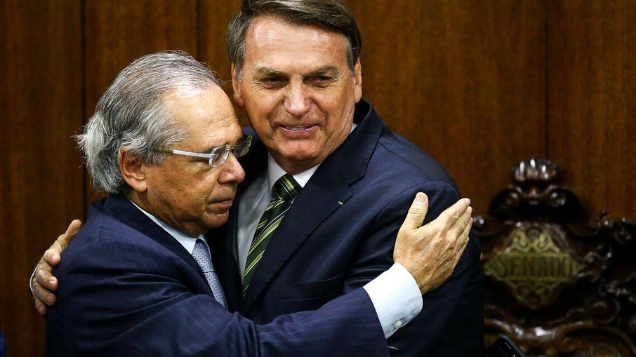 Ministro da Economia Paulo Guedes e o presidente Jair Bolsonaro 