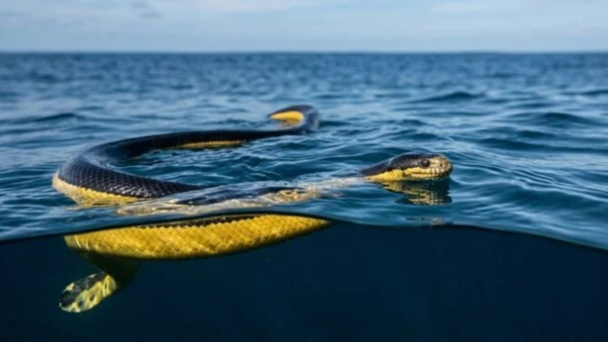 Serpente-marinha-de-barriga-amarela