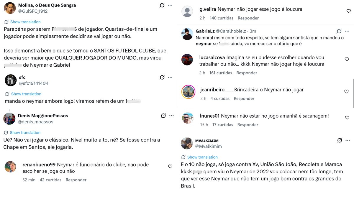 Torcedores do Santos se revoltam com ausência de Neymar no clássico decisivo contra o Palmeiras