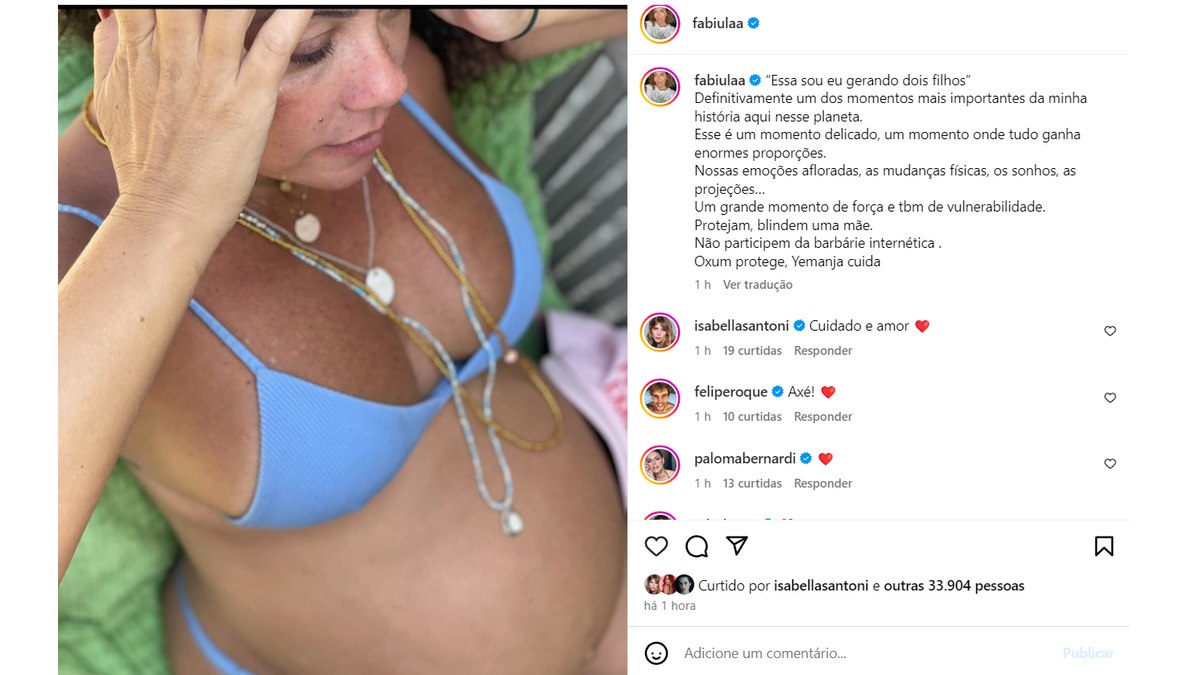 Fabiula Nascimento nas redes sociais