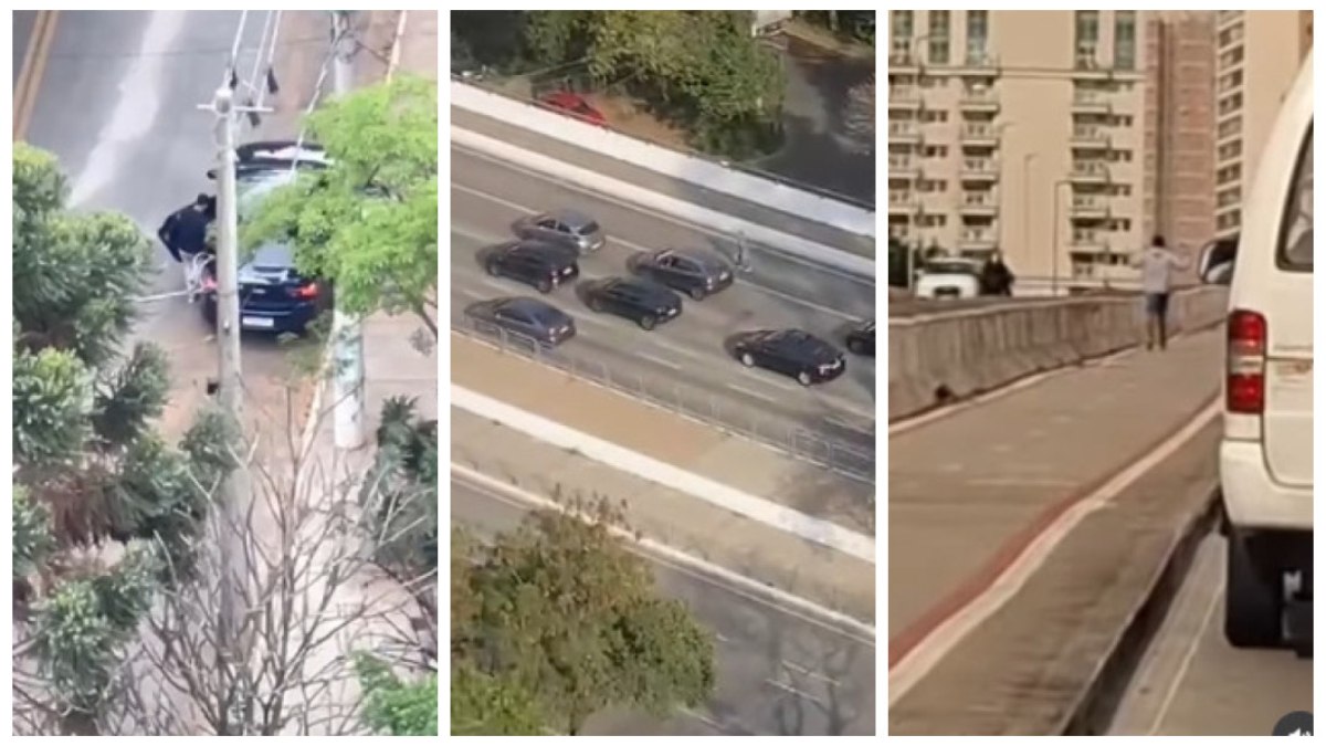 Moradores postaram imagens que registram ação dos assaltantes Moradores postaram imagens que registram ação dos assaltantes