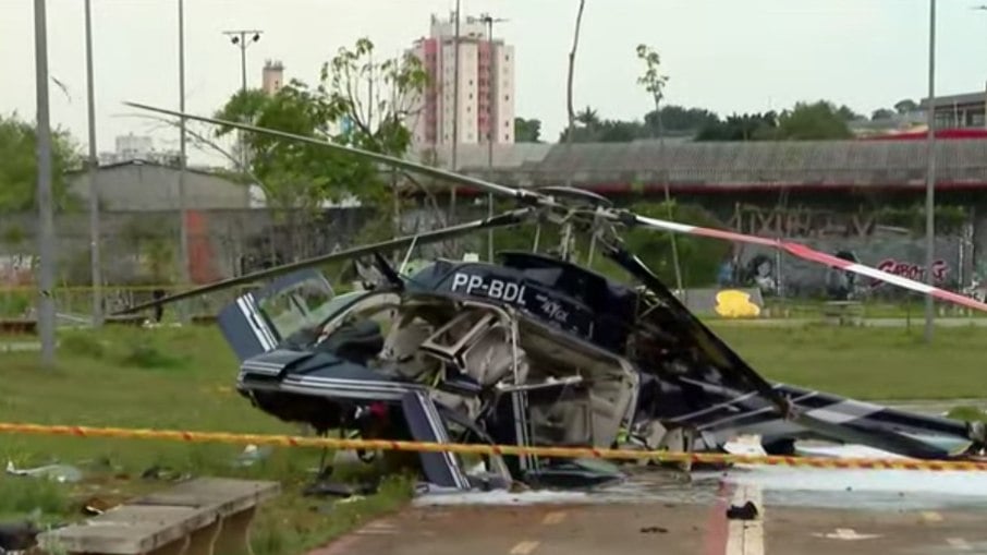 Helicóptero caiu na Zona Sul de São Paulo