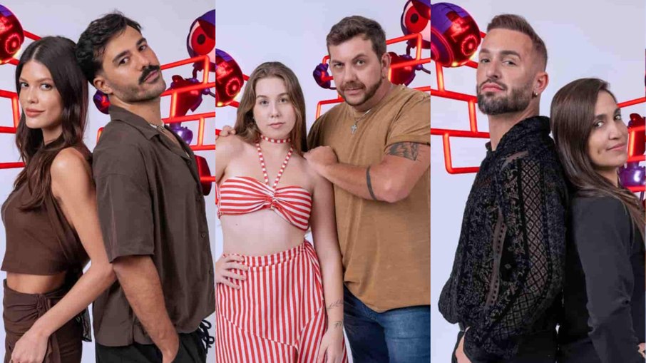 Vitória Strada e Mateus; Raissa e Edilberto; Diego e Daniele Hypólito