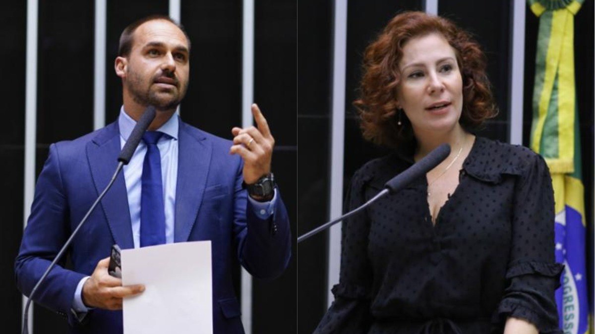 Deputados Eduardo Bolsonaro e Carla Zambelli