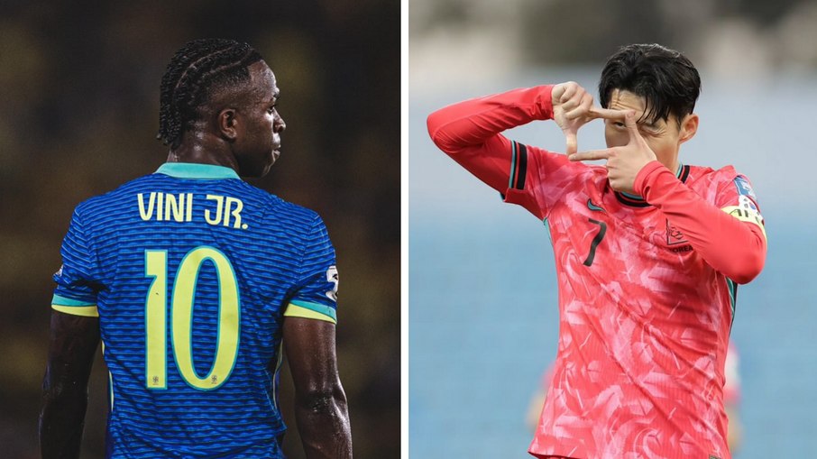 Vini Jr. e Son são as estrelas da partida entre Brasil e Coreia do Sul Vini Jr. e Son são as estrelas da partida entre Brasil e Coreia do Sul