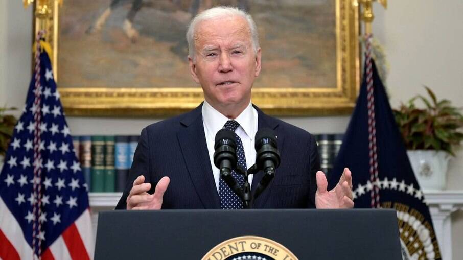 Joe Biden em pronunciamento na Casa Branca