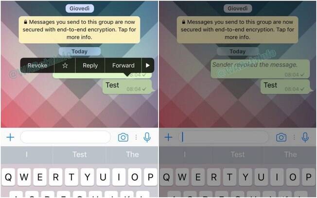 Usuários do WhatsApp no iOS poderão cancelar envio ao tocar e segurar a mensagem