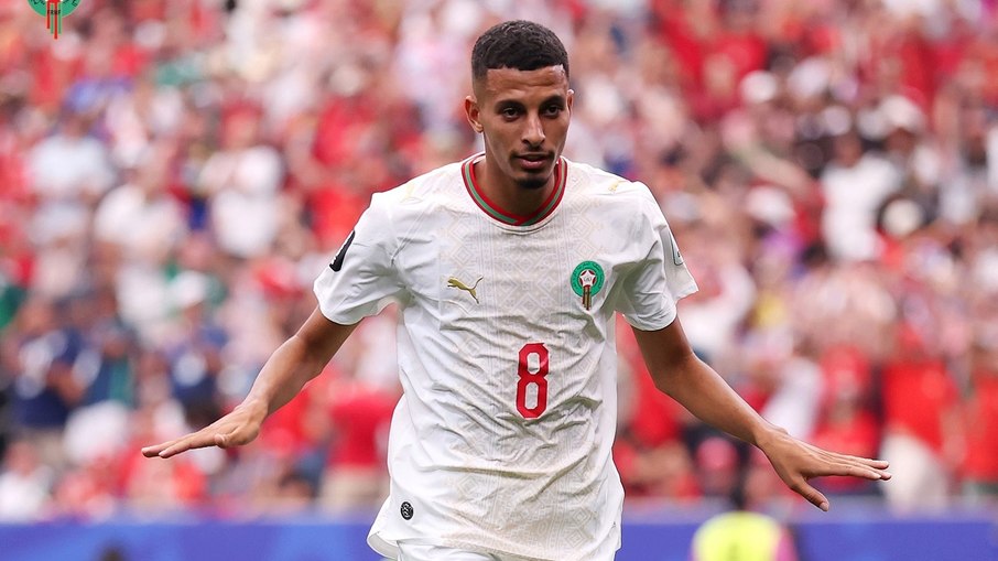 Ounahi comemora gol da classificação de Marrocos na Copa contra Canadá