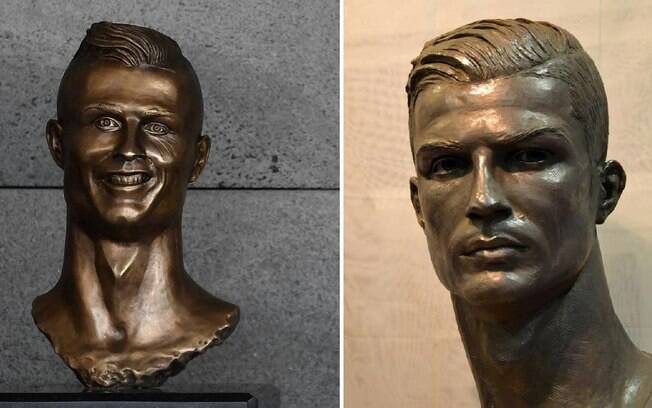 Busto de Cristiano Ronaldo no aeroporto da Madeira x busto de CR7 na Espanha; quem fez melhor?
