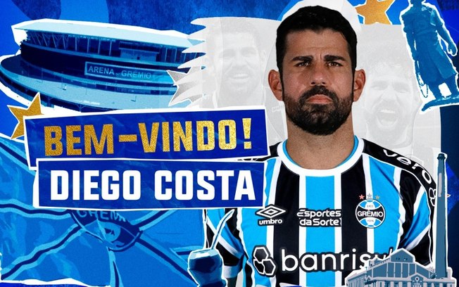 O Grêmio anuncia de forma oficial a contratação do atacante Diego Costa