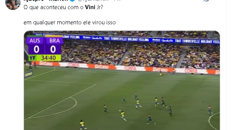 Vini Jr. é criticado por atuação contra a Austrália