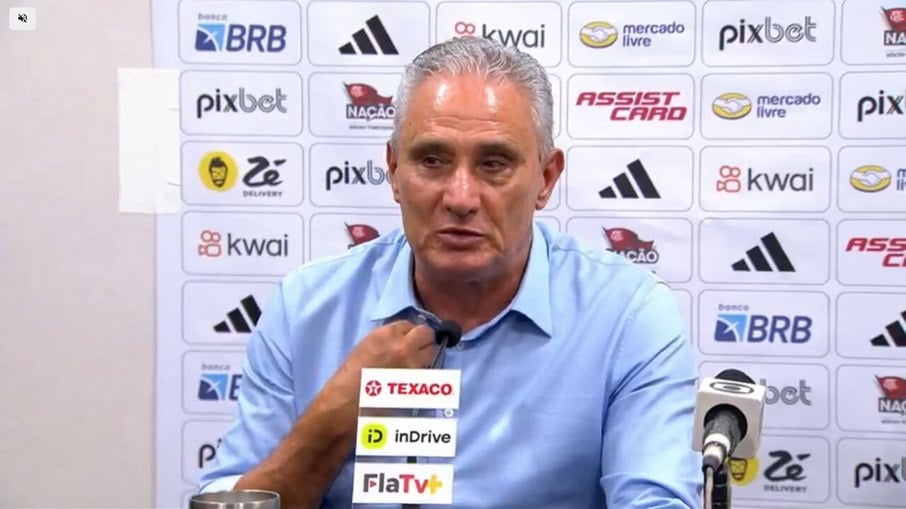 Tite em coletiva de imprensa após derrota do Flamengo para o Corinthians