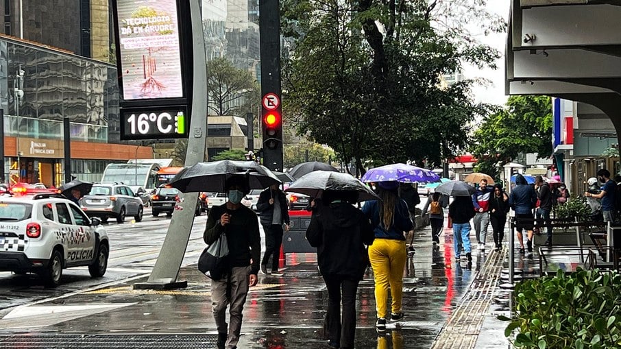 Chuva em São Paulo, na Avenida Paulista, região Trianon/MASP