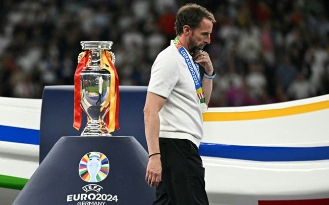Gareth Southgate após a derrota para a Espanha na final da Eurocopa, em 14 de julho de 2024 em Berlim