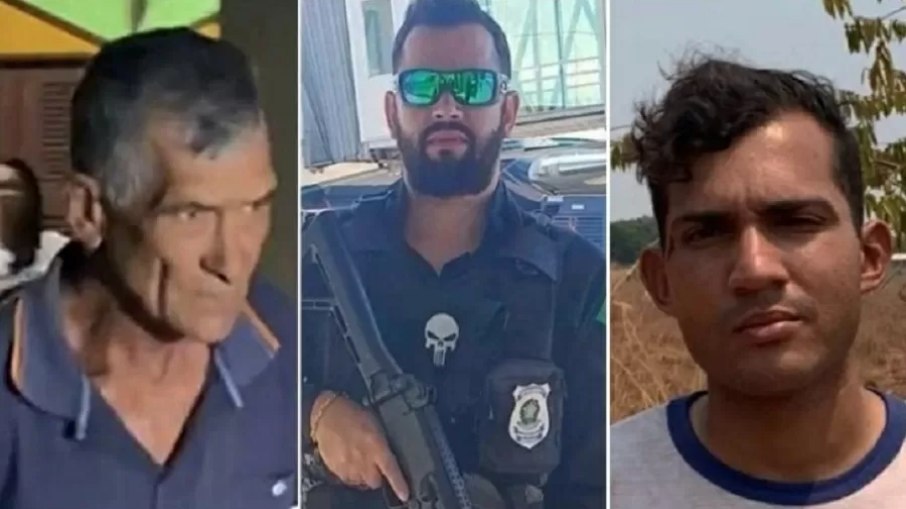 Da esquerda para a direita: Edmilson Freire da Silva, Jorge Guaranho e Rafael Silva de Oliveira, presos por assassinatos por motivação política