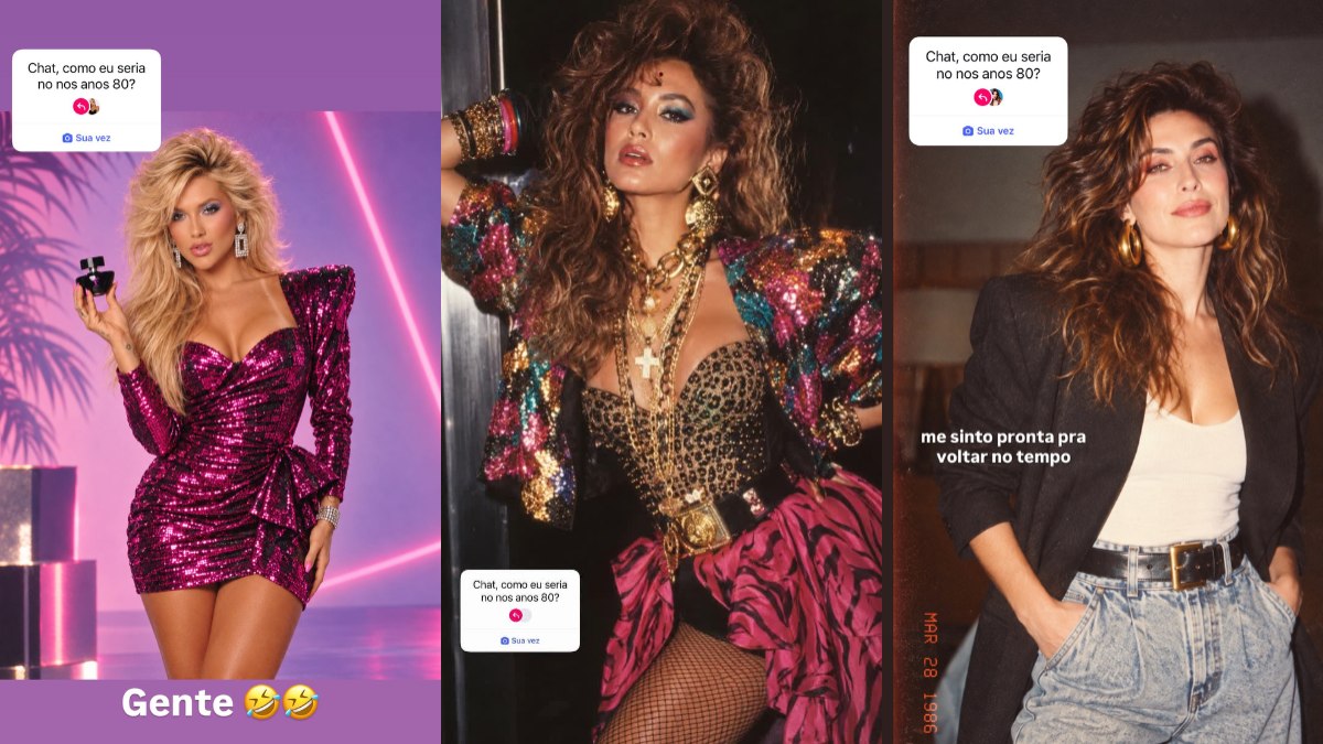 Sabrina Sato, Virginia Fonseca e Fernanda Paes Leme aderiram à trend que recria fotos com estética dos anos 80 usando Inteligência Artificial Sabrina Sato, Virginia Fonseca e Fernanda Paes Leme aderiram à trend que recria fotos com estética dos anos 80 usando Inteligência Artificial