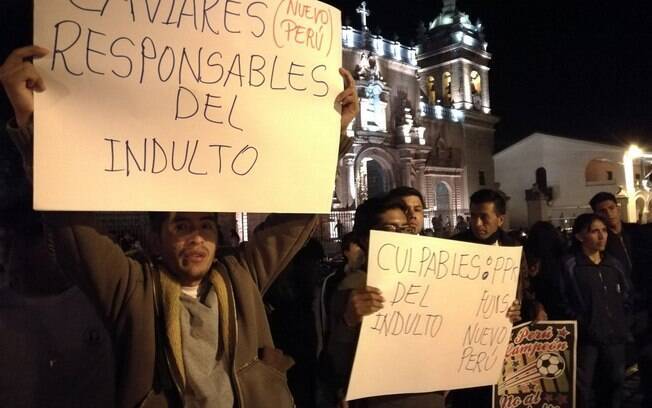 Manifestante em Ayacucho: indulto de Natal a Alberto Fujimori motivou protestos em diversas cidades no Peru