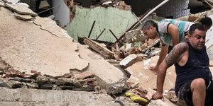 Chuvas provocam desabamento de prédio na Zona Norte do Rio