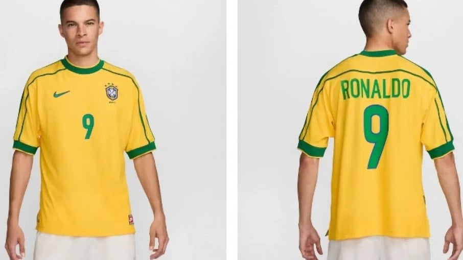 Uniforme brasileiro da Copa de 1998 custará R$ 899