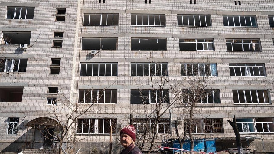 Hospital bombardeado em Mykolaiv