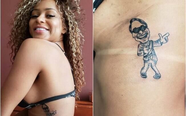Erika Canela, ex-Miss Bumbum, tatua polêmica caricatura para posse do Presidente eleito Jair Bolsona (PSL)