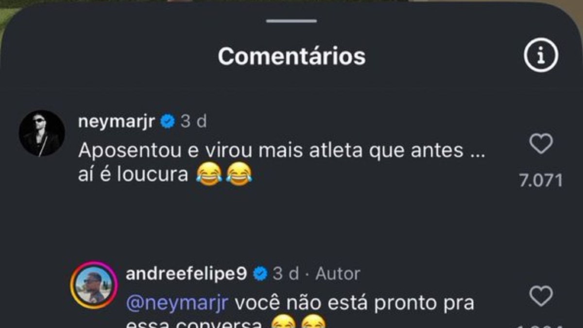 André Balada e Neymar trocam interações no Instagram