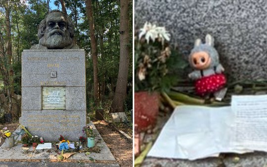 Labubu é deixado no túmulo de Karl Marx