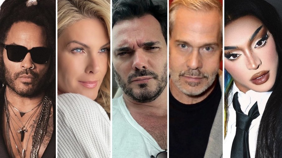 Lenny Kravitz, Ana Hickmann, Daniel Andrade, Nico Puig e Pabllo Vittar 