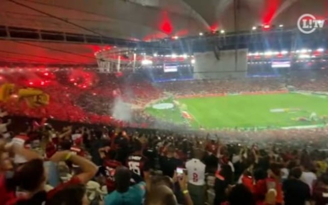 VÍDEO: Veja a festa da torcida do Flamengo antes de jogo contra o São Paulo, pela Copa do Brasil