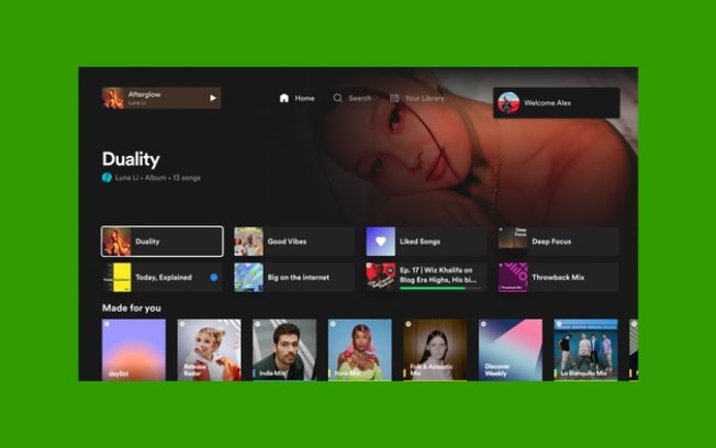 Spotify ganha novo visual e mais recursos no aplicativo para TV