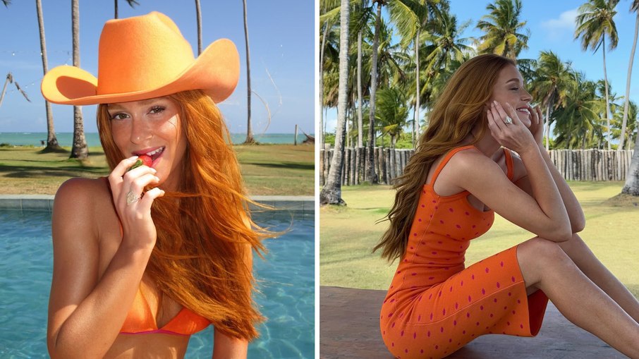 Marina Ruy Barbosa exibe anel milionário em fotos de biquíni durante férias