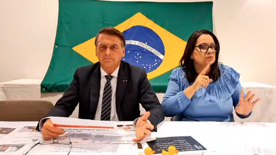 Jair Bolsonaro em live na casa de Sérgio Cordeiro em Sobradinho (DF)