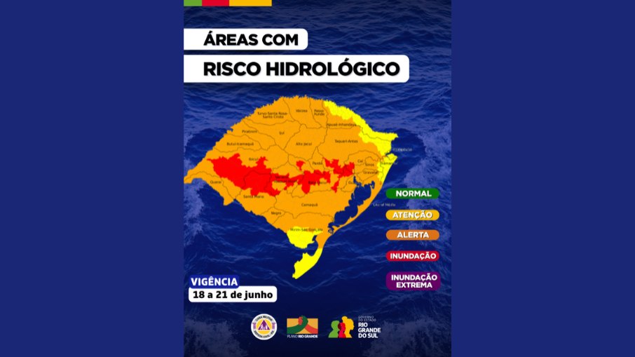 Áreas de riscos de inundação dos rios no RS Áreas de riscos de inundação dos rios no RS