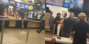 Vídeo: cliente invade balcão do McDonald's e agride funcionários