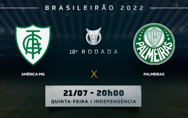 América-MG x Palmeiras: prováveis times, desfalques e onde assistir ao duelo pelo Brasileirão