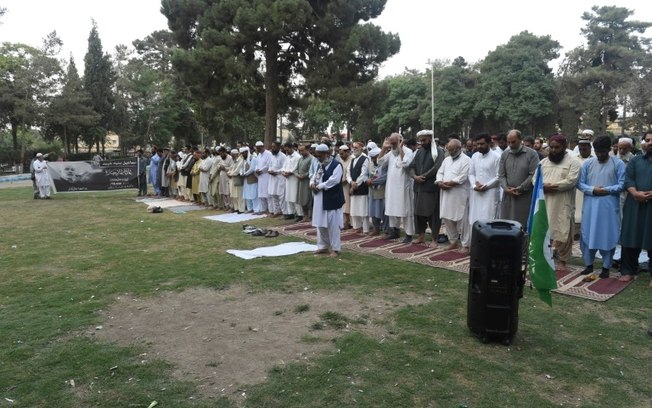 Homenagem a líder militar do Hamas Ismail Haniyeh em Quetta em 31 de julho de 2024