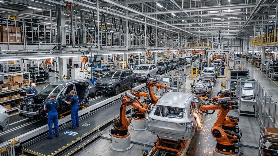 Linha de produção da indústria automotiva brasileira em março de 2026, mês que teve o melhor resultado desde o período pré-pandemia Linha de produção da indústria automotiva brasileira em março de 2026, mês que teve o melhor resultado desde o período pré-pandemia