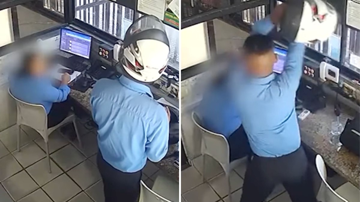 Funcionária é agredida com capacete por colega em portaria de prédio Funcionária é agredida com capacete por colega em portaria de prédio