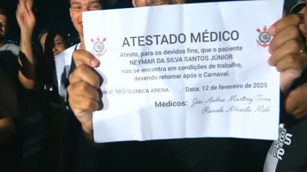 Atestado médico para Neymar, feito por torcedor do Corinthians Atestado médico para Neymar, feito por torcedor do Corinthians