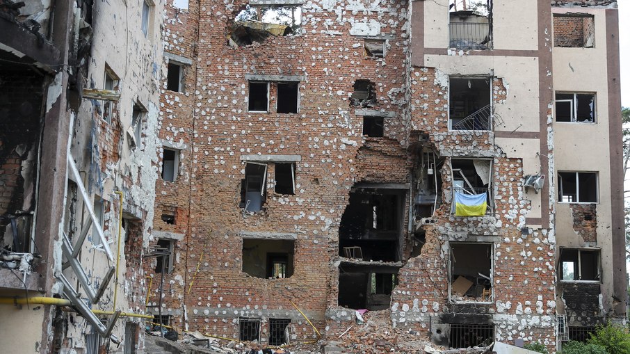 Destruição na cidade de Irpin, na Ucrânia