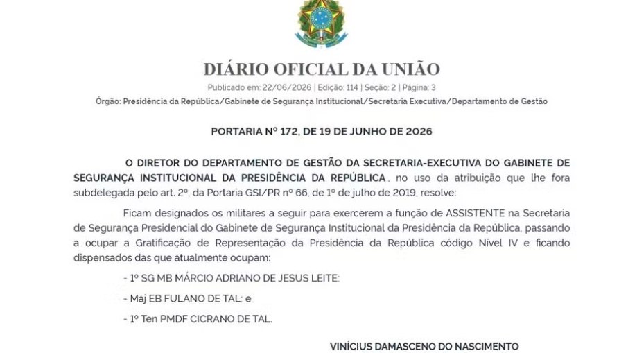 DOU de 22 de junho de 2026 nomeia DOU de 22 de junho de 2026 nomeia