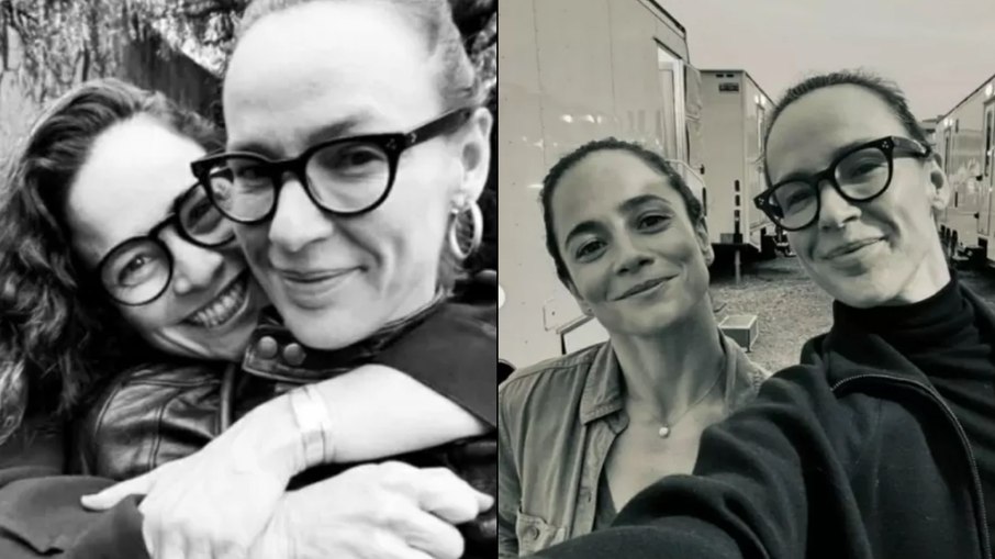 Alice Braga e a namorada Renata Brandão