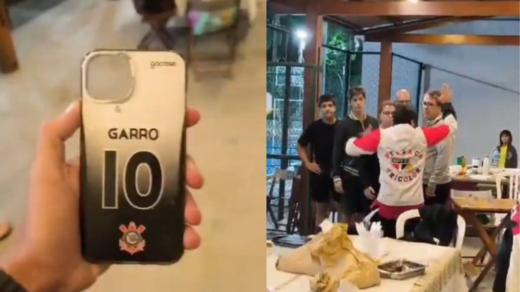 Capinha de celular de meia corintiano gera tumulto no São Paulo