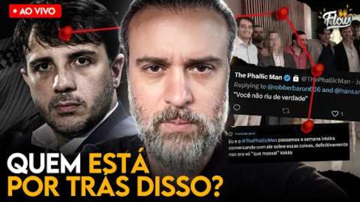 Nando Moura chegou no Flow pagando segurança armada e com uma pergunta pro MBL: quem é o Emanuel?